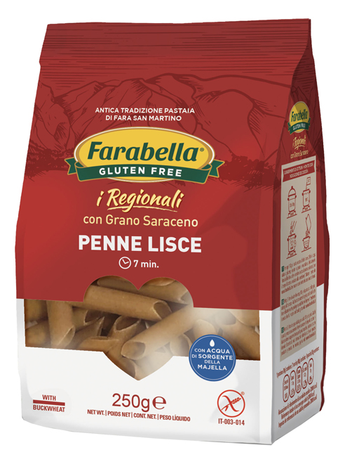 FARABELLA PENNE LISCE GRANO SARACENO 250 G - Metafarm