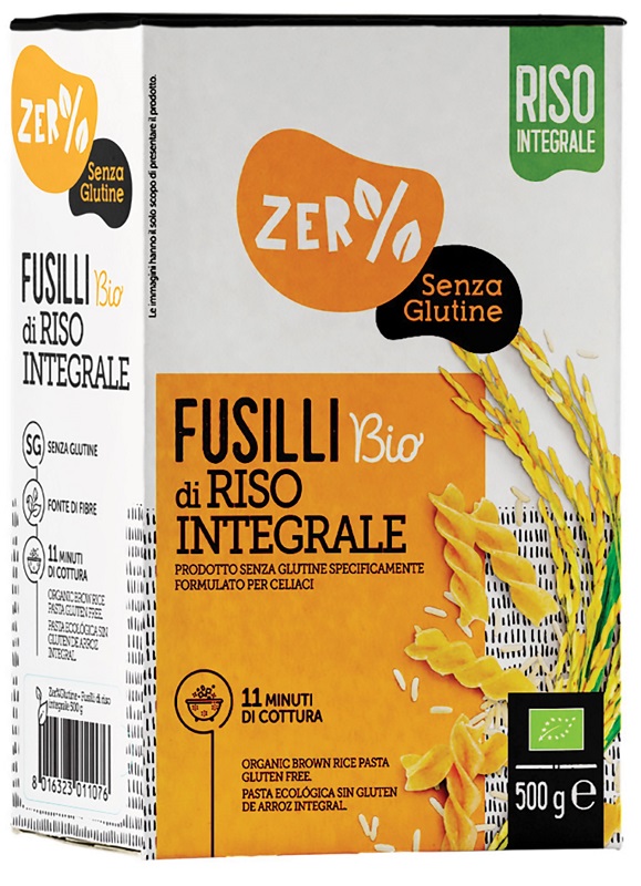 ZERO% GLUTINE FUSILLI DI RISO INTEGRALE SENZA GLUTINE BIO 500 G - Metafarm
