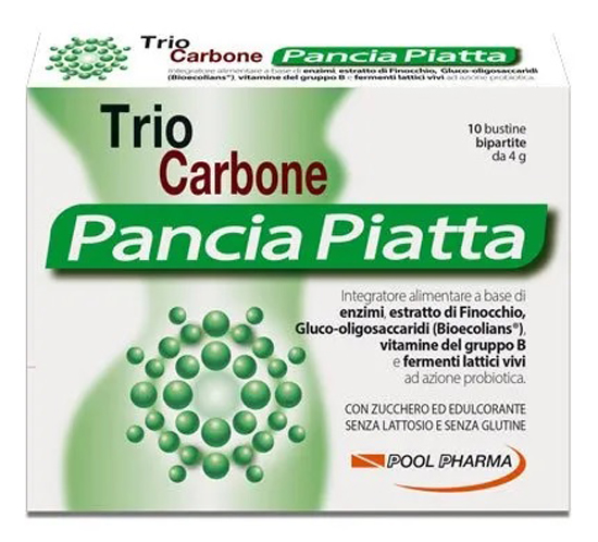 TRIOCARBONE PANCIA PIATTA 10 BUSTINE BIPARTITE 4 G - Metafarm