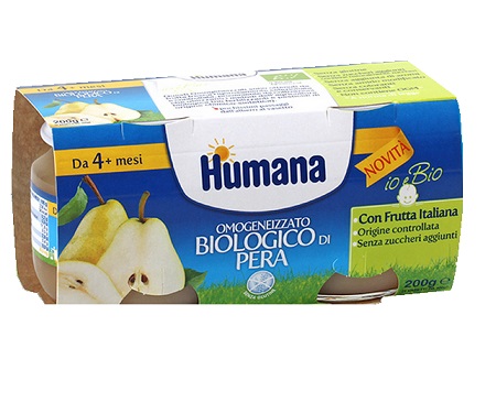 HUMANA OMOGENEIZZATO PERA BIO 2 VASETTI 100 G - Metafarm