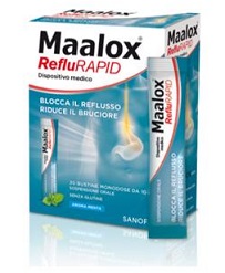 SOSPENSIONE ORALE MAALOX REFLURAPID 20 BUSTINE MONODOSE DA 10 ML - Metafarm