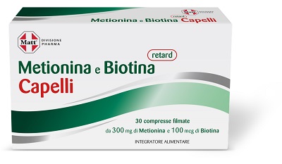 MATT DIVISIONE PHARMA METIONINA E BIOTINA RETARD CAPELLI 30 COMPRESSE - Metafarm