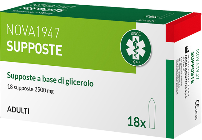 NOVA1947 GLICEROLO 2500MG SUPPOSTE ADULTI 18 PEZZI - Metafarm