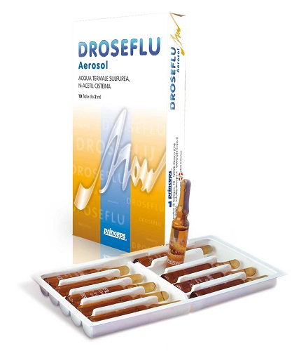 DROSEFLU FIALE AEROSOL ACQUA TERMALE SULFUREA 10 FIALE DA 2 ML - Metafarm