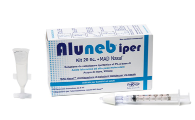 ALUNEB KIT SOLUZIONE IPERTONICA 3% 20 FLACONCINI + MAD NASAL ATOMIZZATORE - Metafarm