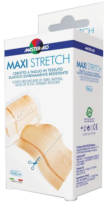 MASTER-AID STRETCH CEROTTO A TAGLIO IN TESSUTO ELASTICO RESISTENTE 50 X 8 CM - Metafarm