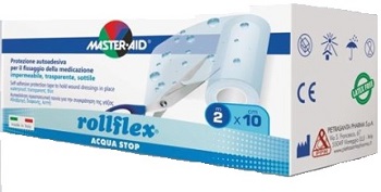 CEROTTO IMPERMEABILE PER FISSAGGIO MEDICAZIONI MASTER-AID ROLLFLEX A-STOP M 10X10 CM - Metafarm