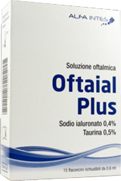 SOLUZIONE OFTALMICA OFTAIAL PLUS ACIDO IALURONICO 0,4% E TAURINA 15 FLACONCINI RICHIUDIBILI DA 0,6 ML - Metafarm