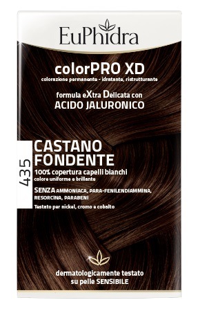 EUPHIDRA COLORPRO XD 435 CASTANO FONDENTE GEL COLORANTE CAPELLI IN FLACONE + ATTIVANTE + BALSAMO + GUANTI - Metafarm