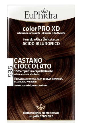 EUPHIDRA COLORPRO XD 535 CASTANO CIOCCOLATO GEL COLORANTE CAPELLI IN FLACONE + ATTIVANTE + BALSAMO + GUANTI - Metafarm