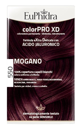 EUPHIDRA COLORPRO XD 550 MOGANO GEL COLORANTE CAPELLI IN FLACONE + ATTIVANTE + BALSAMO + GUANTI - Metafarm