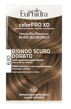 EUPHIDRA COLORPRO XD 630 BIONDO SCURO DORATO GEL COLORANTE CAPELLI IN FLACONE + ATTIVANTE + BALSAMO + GUANTI - Metafarm