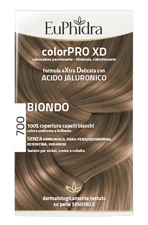 EUPHIDRA COLORPRO XD 700 BIONDO GEL COLORANTE CAPELLI IN FLACONE + ATTIVANTE + BALSAMO + GUANTI - Metafarm