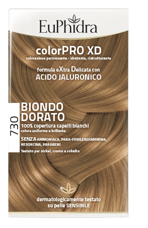 EUPHIDRA COLORPRO XD 730 BIONDO DORATO GEL COLORANTE CAPELLI IN FLACONE + ATTIVANTE + BALSAMO + GUANTI - Metafarm