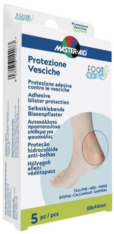 IDROCOLLOIDE MASTER-AID FOOTCARE VESCICHE TALLONE 69X44 MM 5 PEZZI A1 - Metafarm
