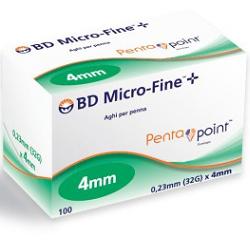 AGO PER PENNA DA INSULINA BD MICROFINE PENTAPOINT GAUGE 32 4 MM 100 PEZZI - Metafarm