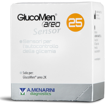 STRISCE MISURAZIONE GLICEMIA GLUCOMEN AREO SENSOR 25 PEZZI - Metafarm