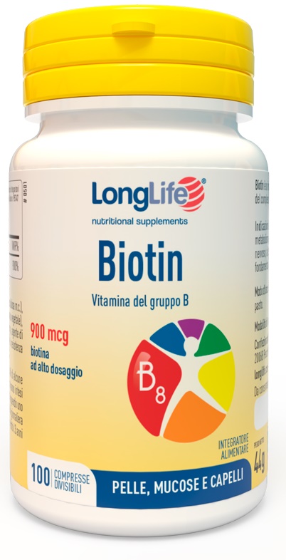 LONGLIFE BIOTIN 900 MCG 100 COMPRESSE - Metafarm