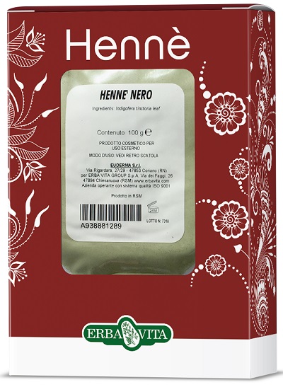 HENNE COLORANTE CAPELLI NERO 100 G - Metafarm