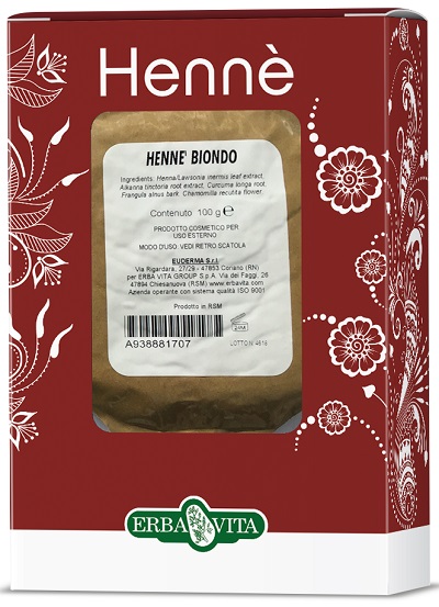 HENNE COLORANTE CAPELLI BIONDO 100 G - Metafarm