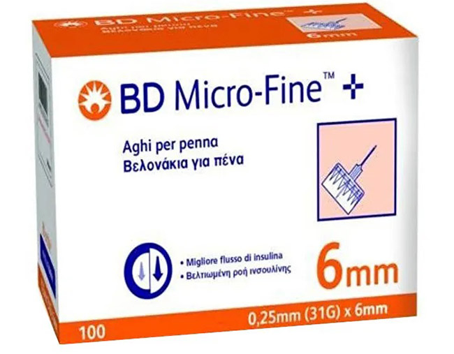 AGO PER PENNA DA INSULINA BD MICROFINE GAUGE 31 6MM 100 PEZZI - Metafarm