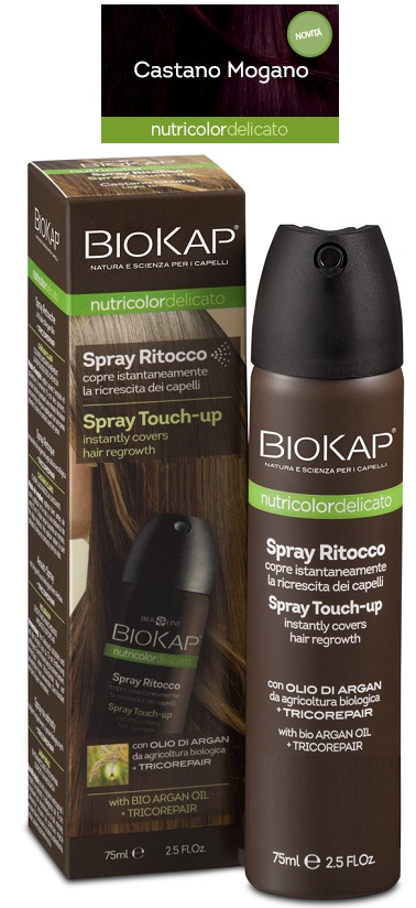 BIOS LINE  BIOKAP NUTRICOLOR DELICATO SPRAY RITOCCO CASTANO MOGANO 75 ML - Metafarm