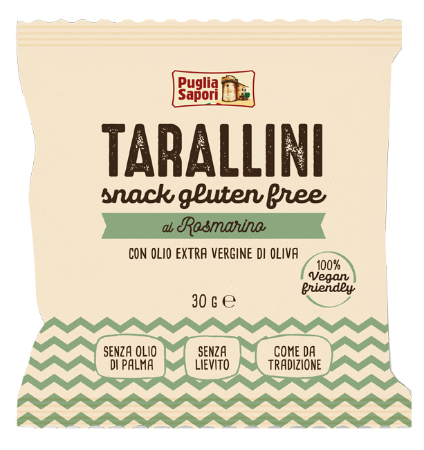 PUGLIA SAPORI TARALLINI ROSMARINO OLIO EXTRAVERGINE DI OLIVA 30 G - Metafarm