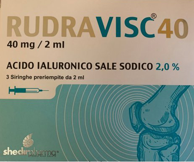 SIRINGA INTRA-ARTICOLARE RUDRAVISC 40 HC ACIDO IALURONICO SALE SODICO 40 MG 2 ML 3 PEZZI - Metafarm