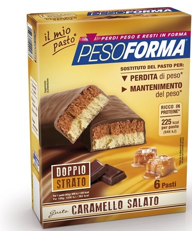 PESOFORMA BARRETTA AL CARAMELLO SALATO 12 PEZZI DA 31 G - Metafarm