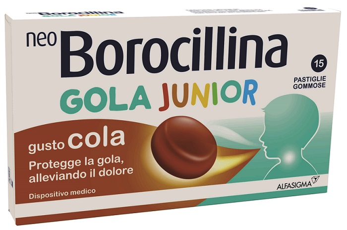 NEOBOROCILLINA GOLA JUNIOR 15 PASTIGLIE GUSTO COLA - Metafarm