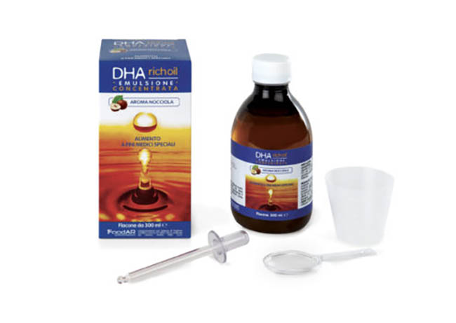 DHA RICHOIL SCIROPPO AL 25% DI DHA DI ORIGINE ALGALE GUSTO MANDORLA 30 ML - Metafarm