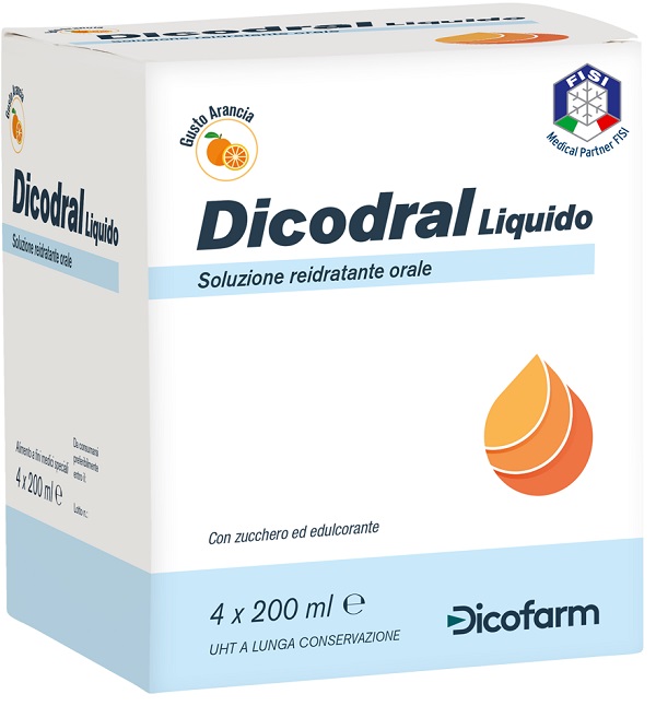 DICODRAL LIQUIDO SOLUZIONE REIDRATANTE ORALE 4 X 200 ML - Metafarm
