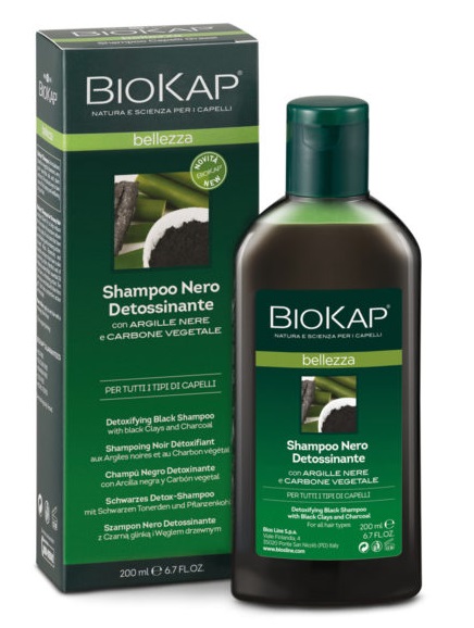 BIOKAP BELLEZZA SHAMPOO NERO DETOSSINANTE 200 ML BIOSLINE - Metafarm