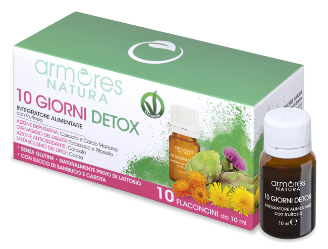 ARMORES NATURA 10 GIORNI DETOX 10 FLACONCINI DA 10 ML - Metafarm