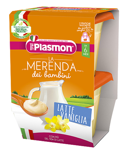 PLASMON LA MERENDA DEI BAMBINI MERENDE LATTE VANIGLIA ASETTICO 2 X 120 G - Metafarm