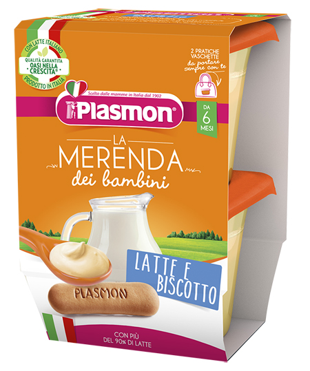 PLASMON LA MERENDA DEI BAMBINI MERENDE LATTE BISCOTTO ASETTICO 2 X 120 G - Metafarm