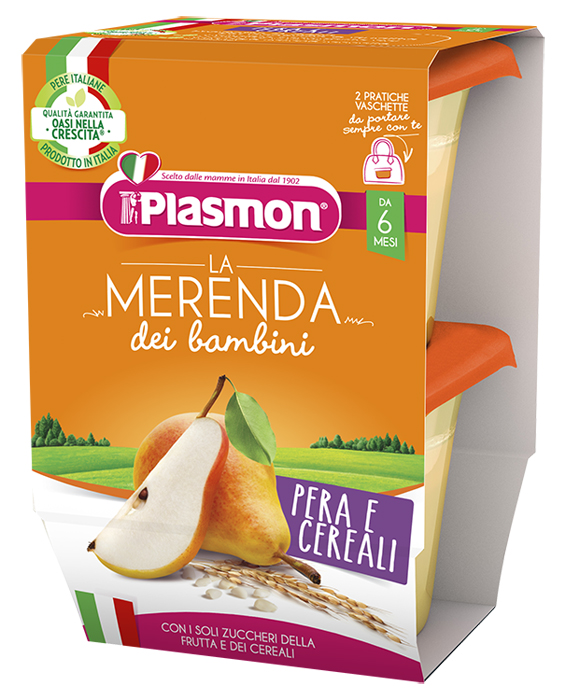 PLASMON LA MERENDA DEI BAMBINI SAPORI DI NATURA PERA CEREALI ASETTICO 2 X 120 G - Metafarm