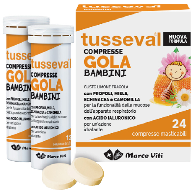 TUSSEVAL GOLA BAMBINI 24 COMPRESSE - Metafarm