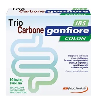 TRIOCARBONE GONFIORE IBS 10 BUSTE DUOCAM DA 2 G + 1,5 G - Metafarm