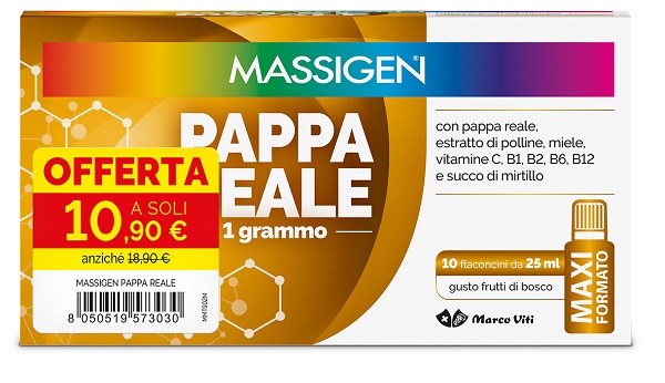 MASSIGEN PAPPA REALE 10 FLACONCINI DA 25 ML 10,90 E - Metafarm