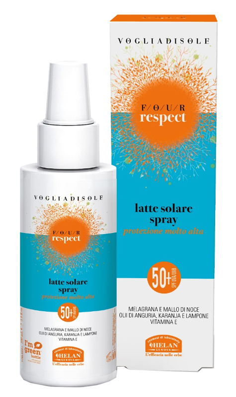 VOGLIADISOLE FOUR RESPECT LATTE SOLARE SPRAY SPF50 VISO E CORPO 100 ML - Metafarm