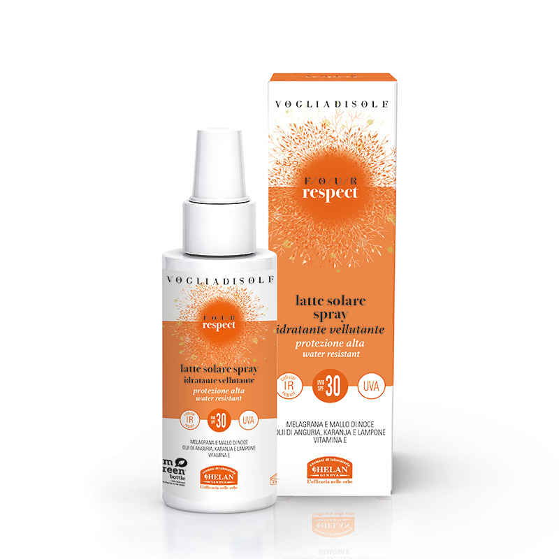 VOGLIADISOLE FOUR RESPECT LATTE SOLARE SPRAY SPF30 VISO E CORPO 100 ML - Metafarm