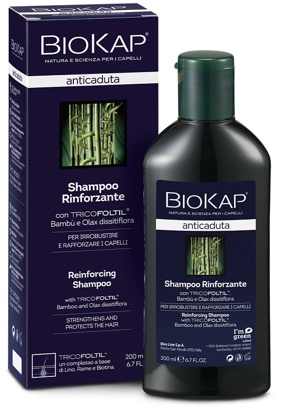 BIOKAP SHAMPOO RINFORZANTE ANTICADUTA CON TRICOFOLTIL NUOVA FORMULA 200 ML - Metafarm
