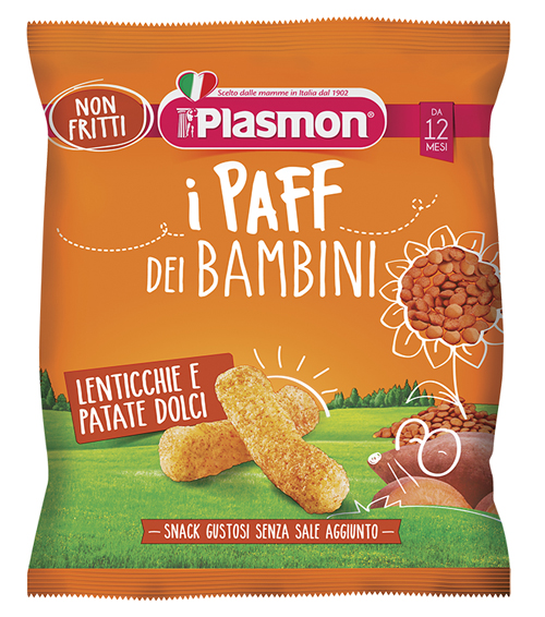 PLASMON DRY SNACK PAFF LENTICCHIE-PATATA DOLCE 15 G - Metafarm
