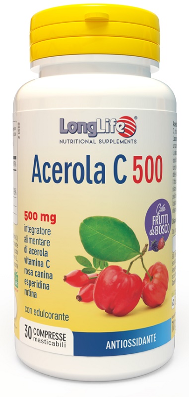 LONGLIFE ACEROLA C500 FRUTTI DI BOSCO 30 COMPRESSE MASTICABILI - Metafarm