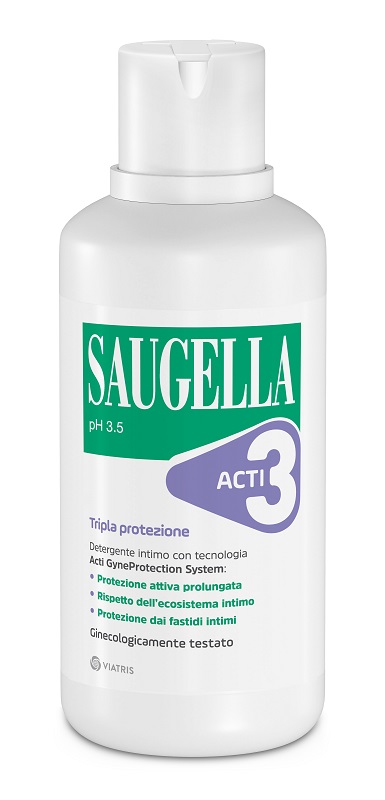 SAUGELLA ACTI3 TRIPLA PROTEZIONE DETERGENTE INTIMO 500 ML - Metafarm