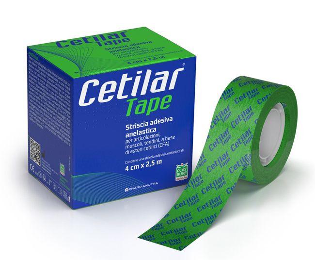 STRISCIA ADESIVA ANELASTICA CETILAR TAPE CM 4 X 2,5 M - Metafarm