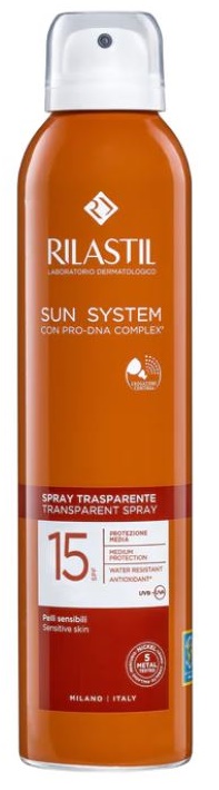 RILASTIL SUN SYSTEM TRANSPARENT SPRAY SPF15 200 ML - Metafarm