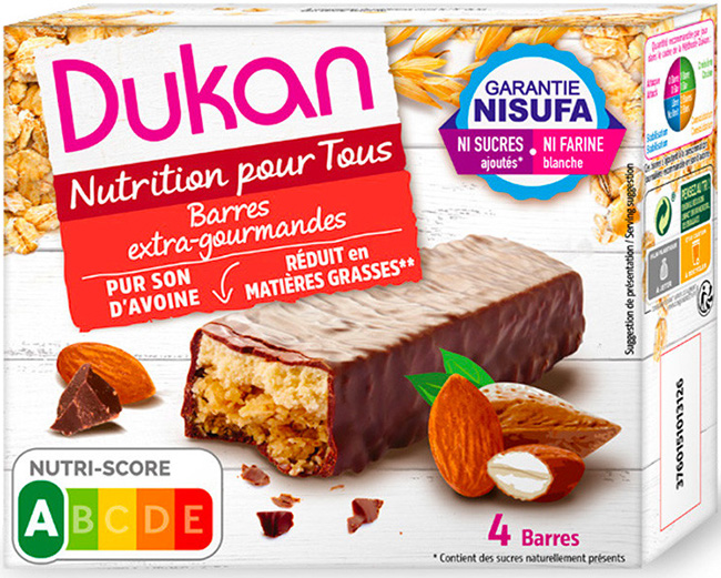 DUKAN BARRETTE CRUSCA AVENA GOURMAND 4 PEZZI X 30 G - Metafarm
