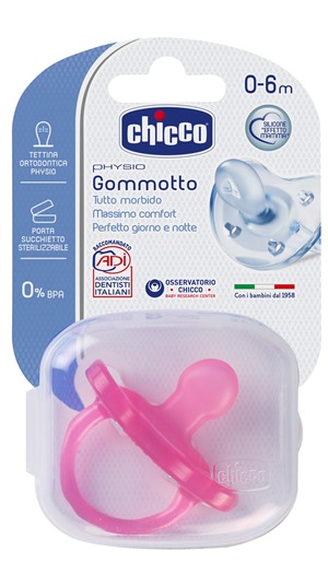 CHICCO GOMMOTTO IN SILICONE GIRL 0-6 MESI 1 PEZZO - Metafarm